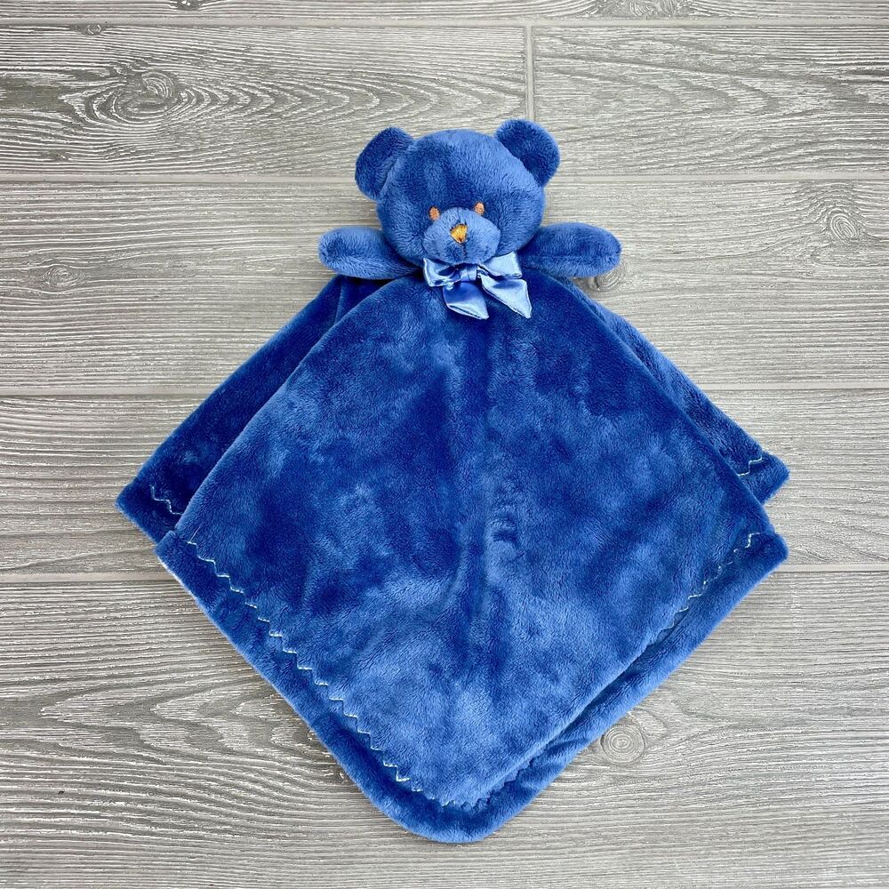 Blankets and Beyond NUNU Dark Blue Bear Lovey Plush Teddy Security Blanket - NEW